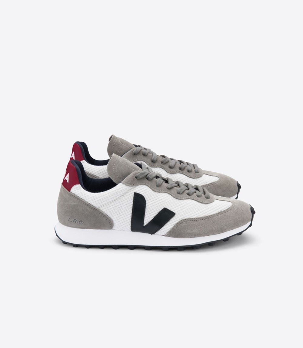 Veja Trainers Womens Grey/White/Black - Rio Branco Hexamesh Gravel - WOHZ-02195